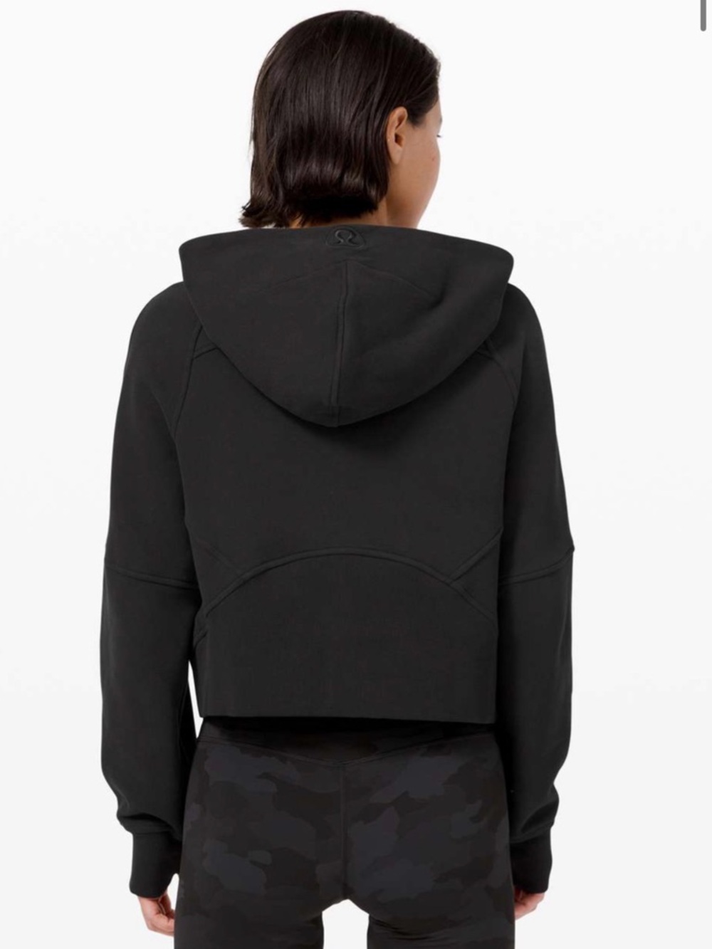 Lululemon Oversized Cropped Scuba 1/2 Zip Hoodie Black Size Medium/Large - Picture 3 of 9
